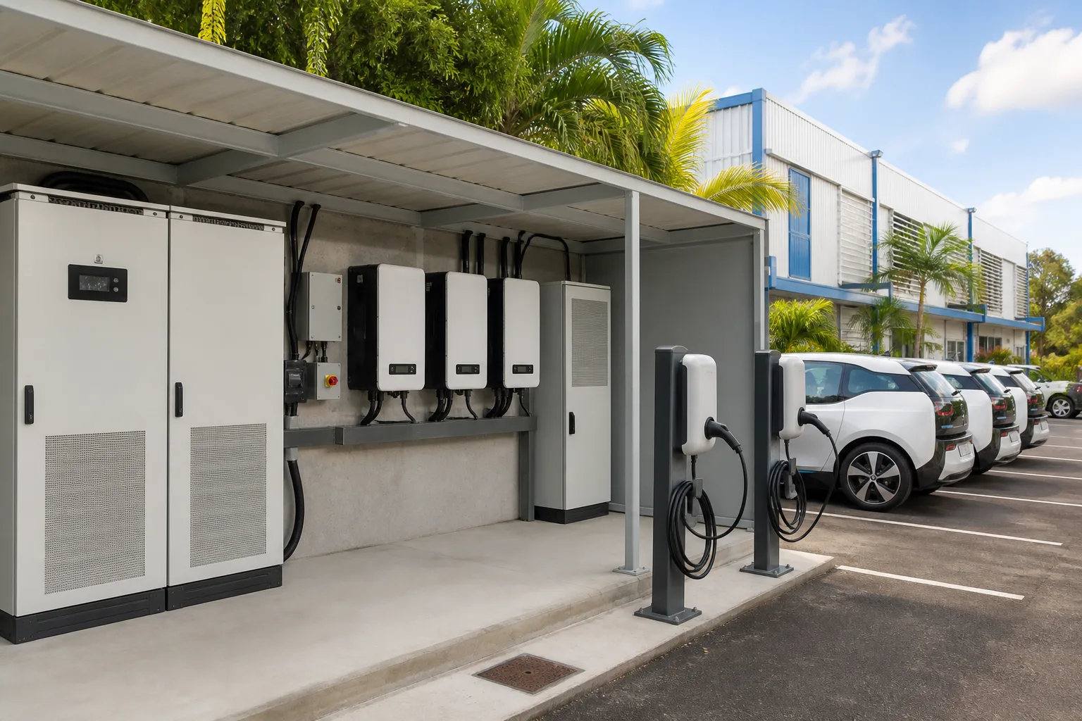 Stockage énergétique et bornes de recharge pour une flotte professionnelle